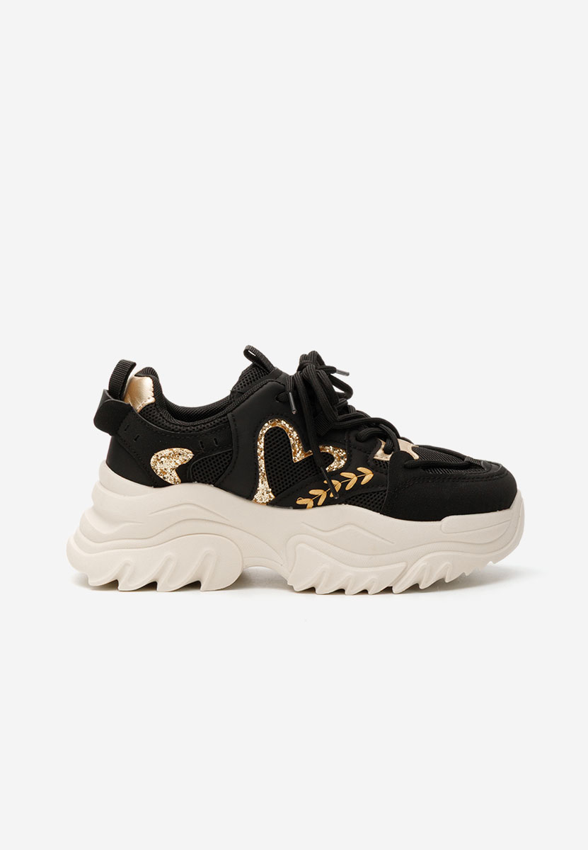 Launa fekete platform sneaker cipő 