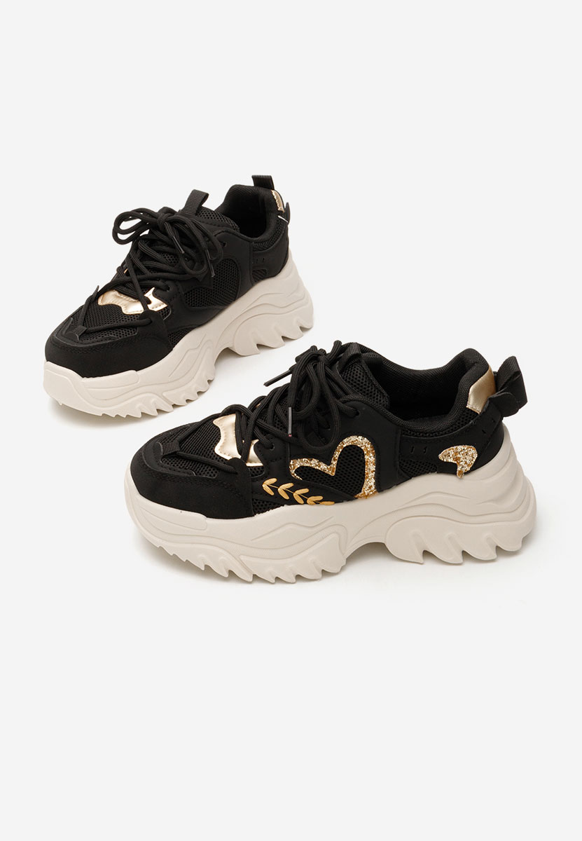 Launa fekete platform sneaker cipő 