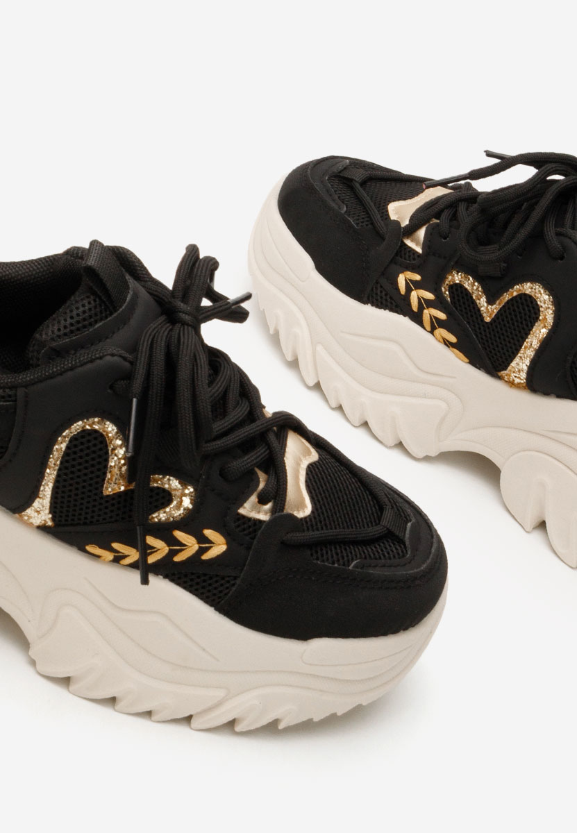 Launa fekete platform sneaker cipő 