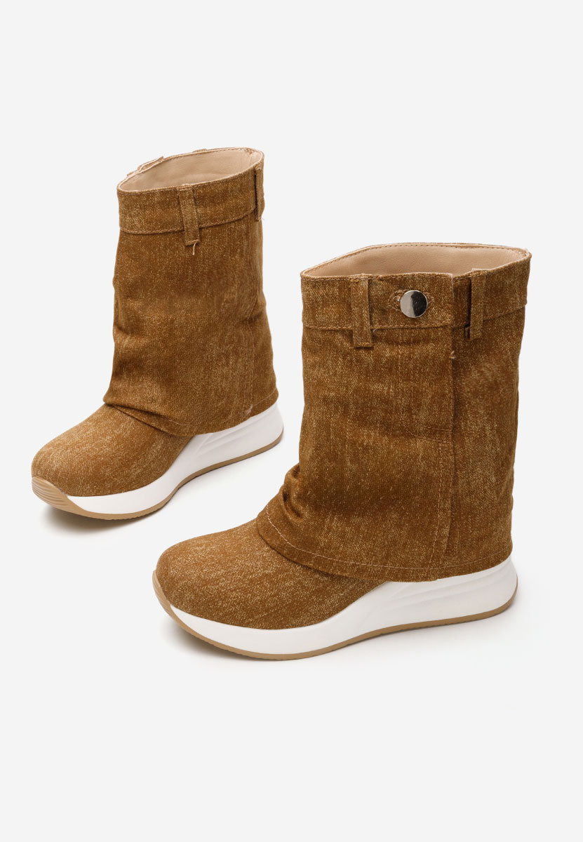 Leanne camel platform bokacsizma