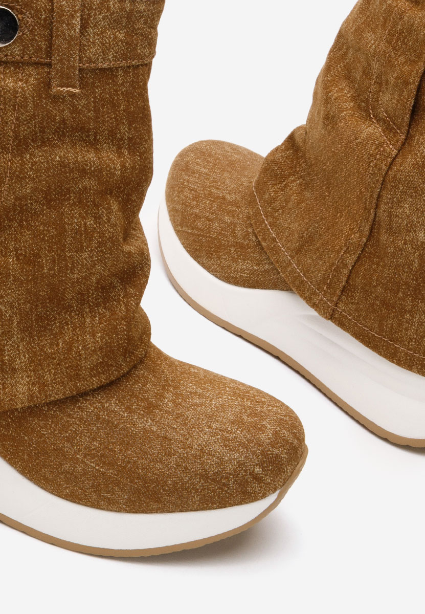 Leanne camel platform bokacsizma