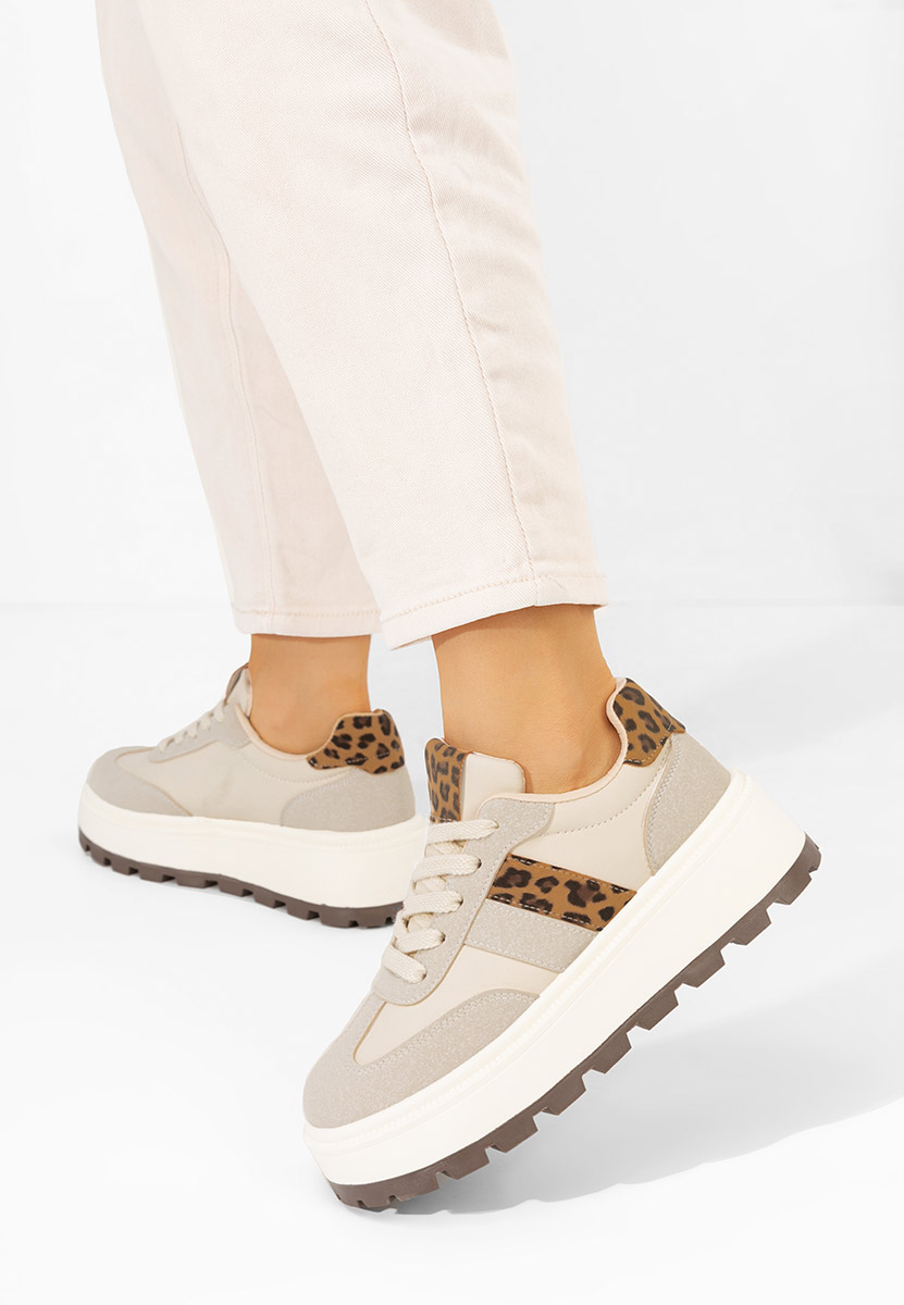 Estephany bézs telitalpú platform sneaker