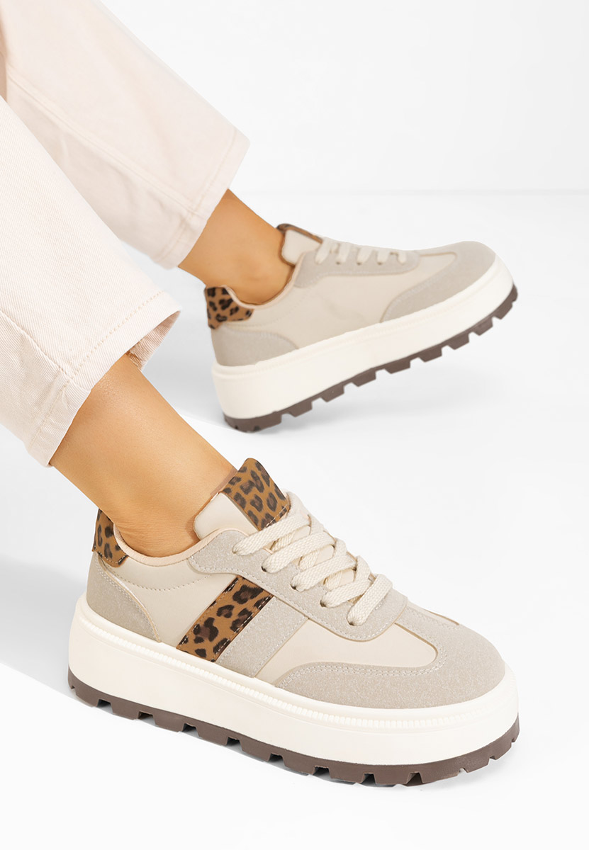 Estephany bézs telitalpú platform sneaker