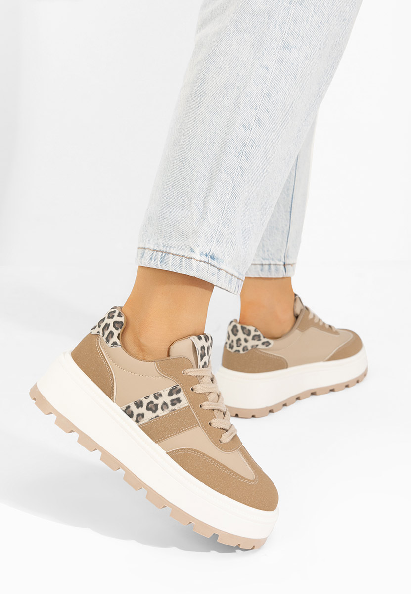 Estephany khaki telitalpú platform sneaker