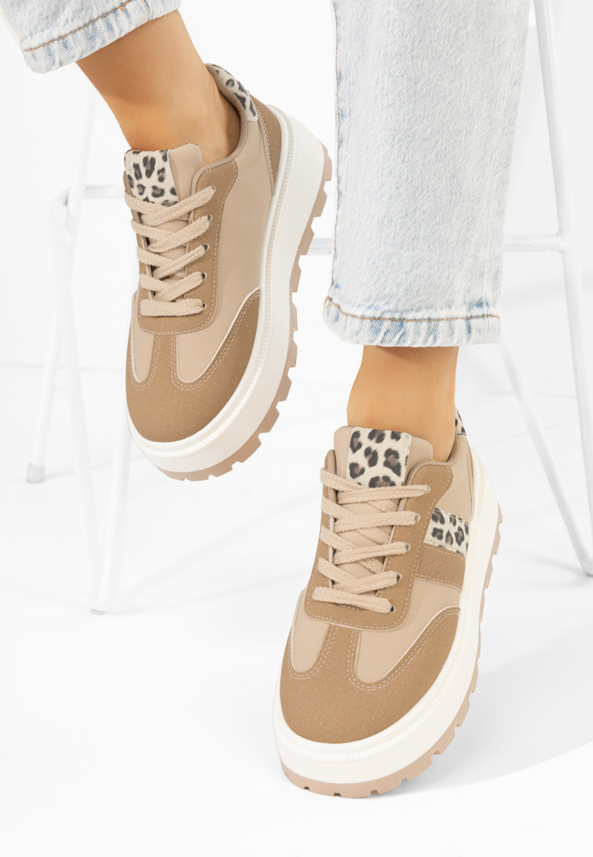 Estephany khaki telitalpú platform sneaker