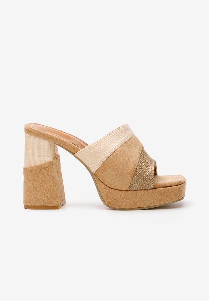 Anamina camel magassarkú papucs