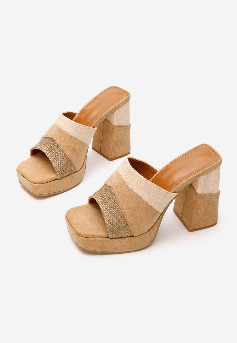 Anamina camel magassarkú papucs