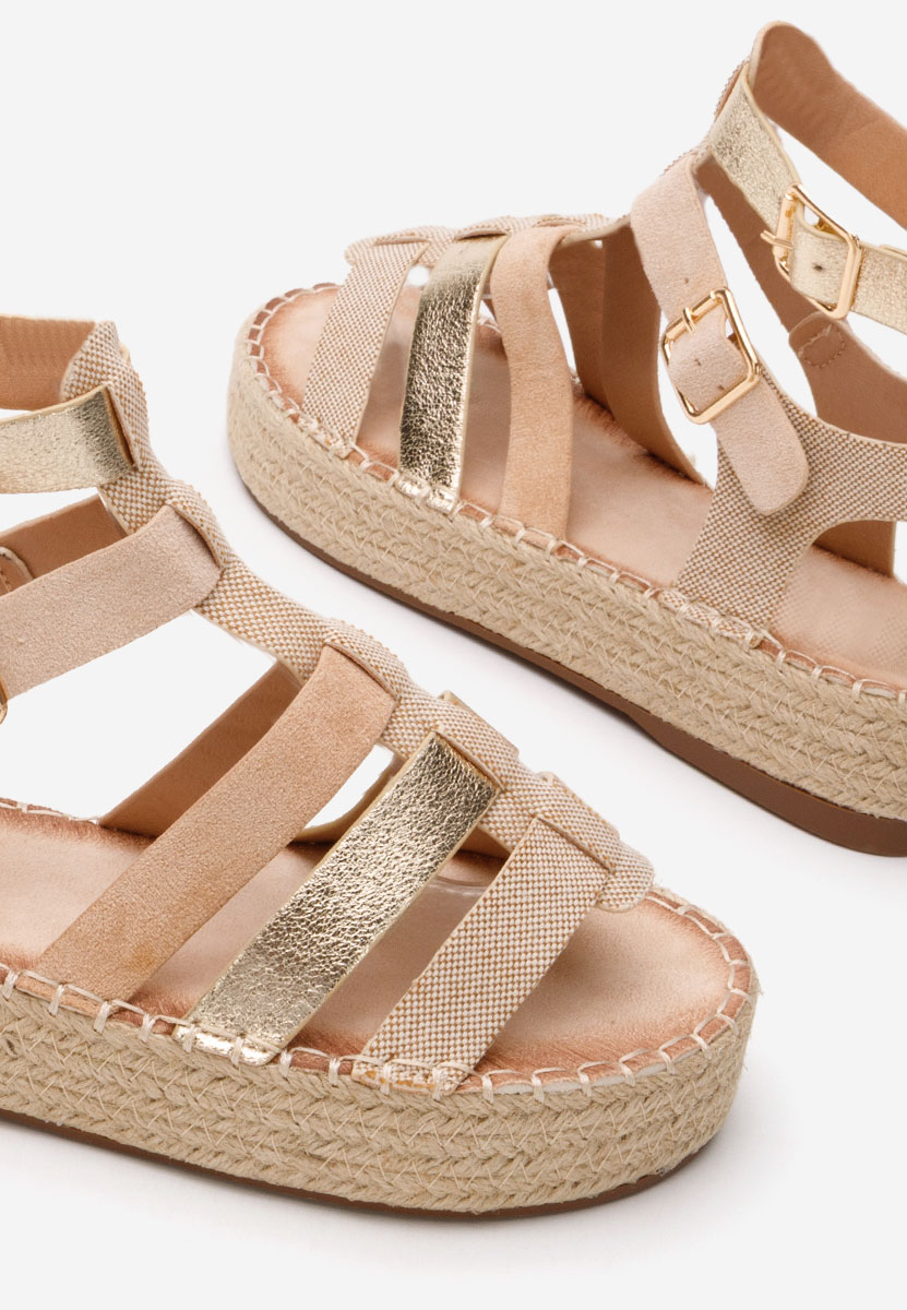 Elimosa khaki platform szandál szandál