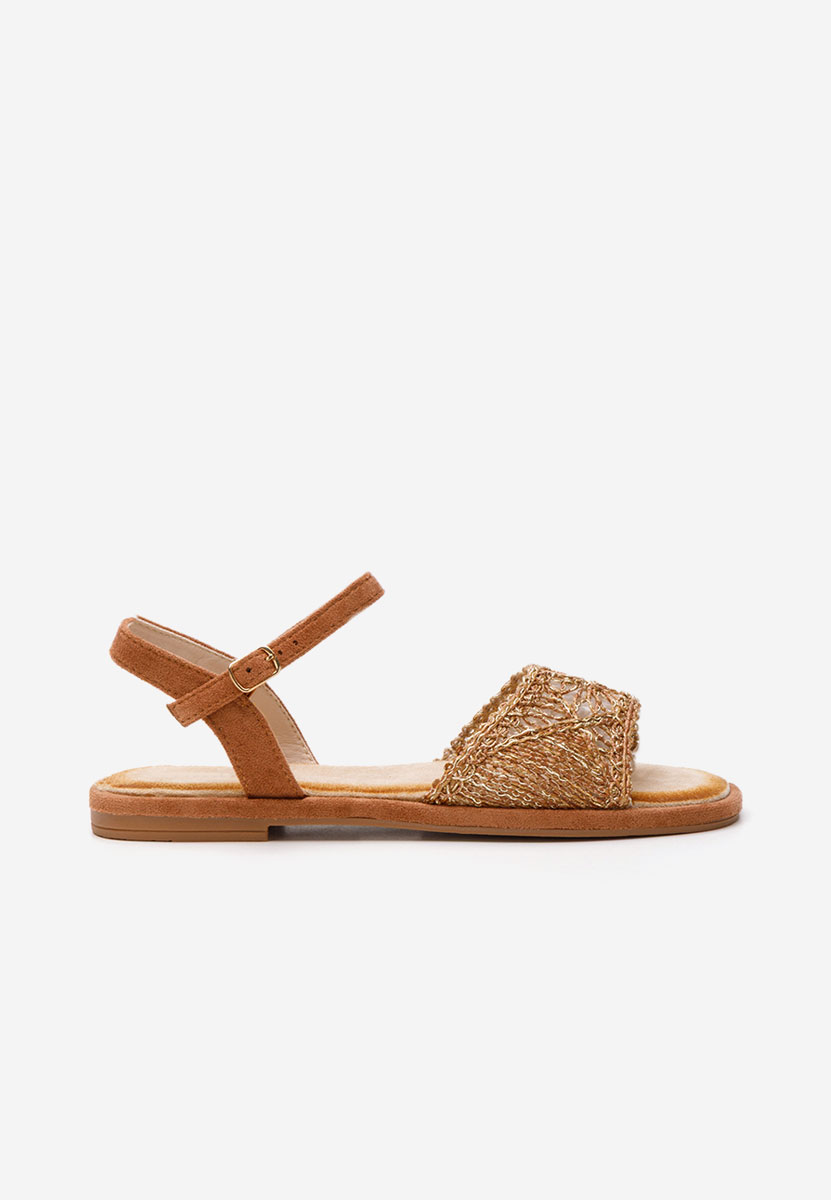 Welisa camel lapos talpú szandál
