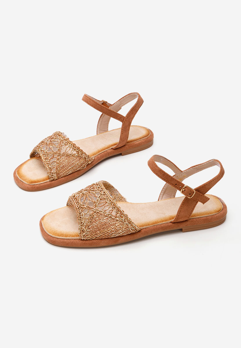 Welisa camel lapos talpú szandál