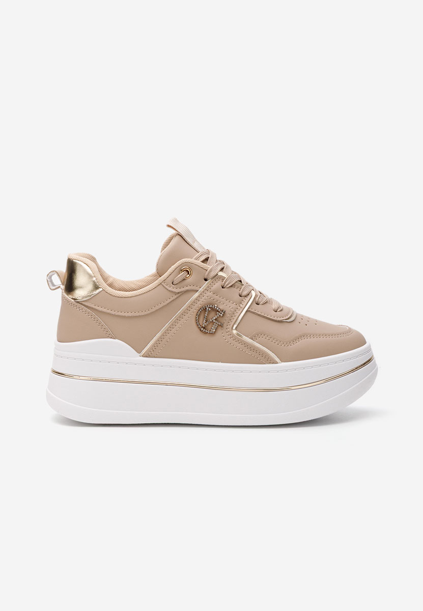 Kitty khaki telitalpú platform sneaker