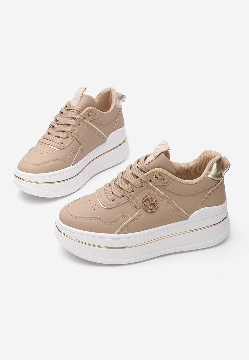 Kitty khaki telitalpú platform sneaker