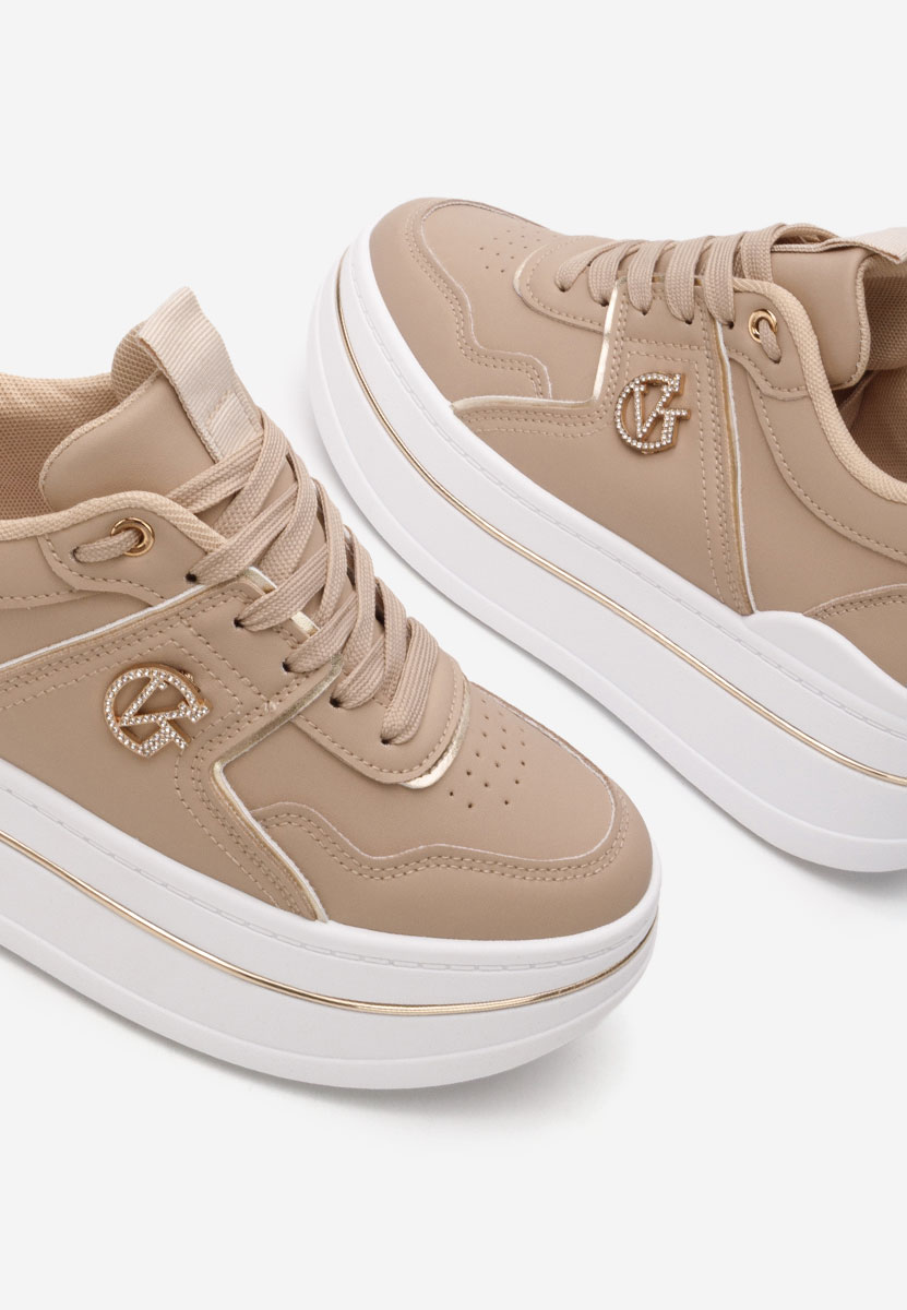 Kitty khaki telitalpú platform sneaker