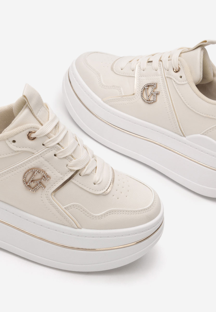 Kitty bézs telitalpú platform sneaker