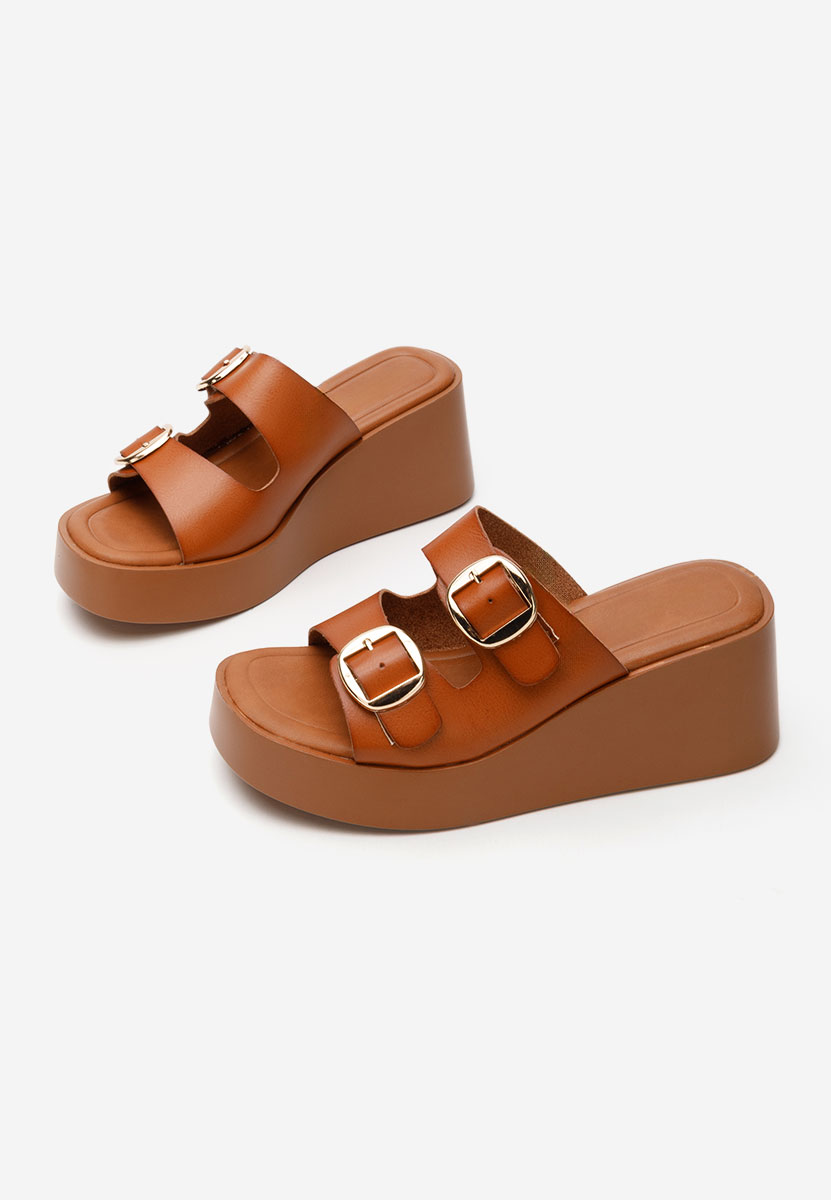 Petricia camel telitalpú platform papucs