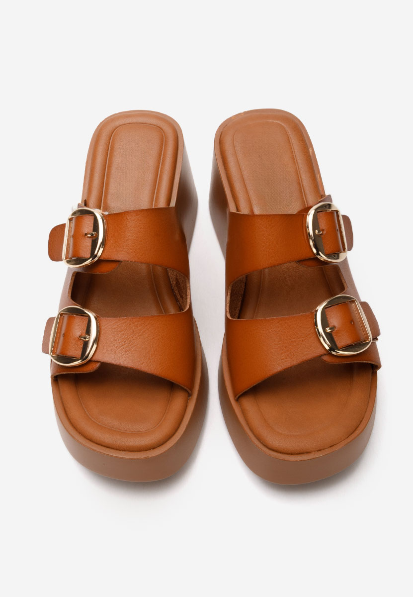 Petricia camel telitalpú platform papucs