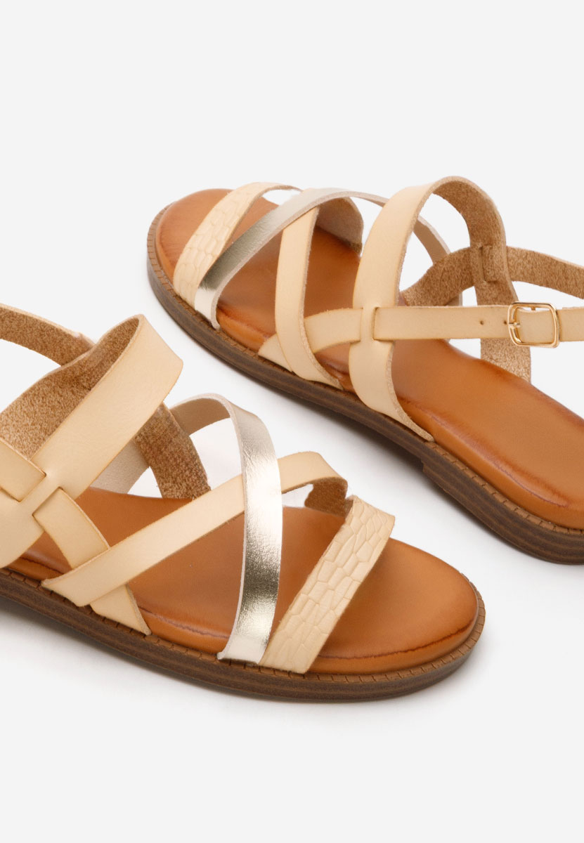 Zilky bézs lapos talpú szandál