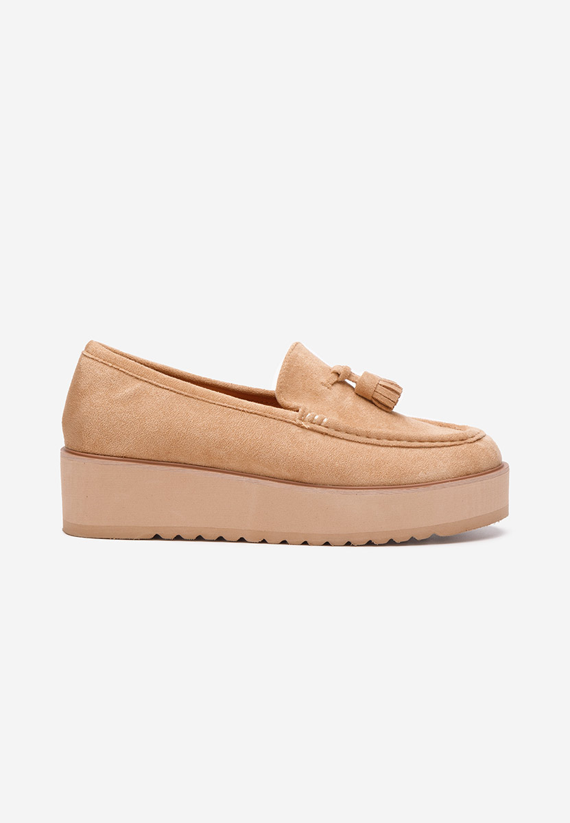 Leondra v7 khaki telitalpú platform mokaszín
