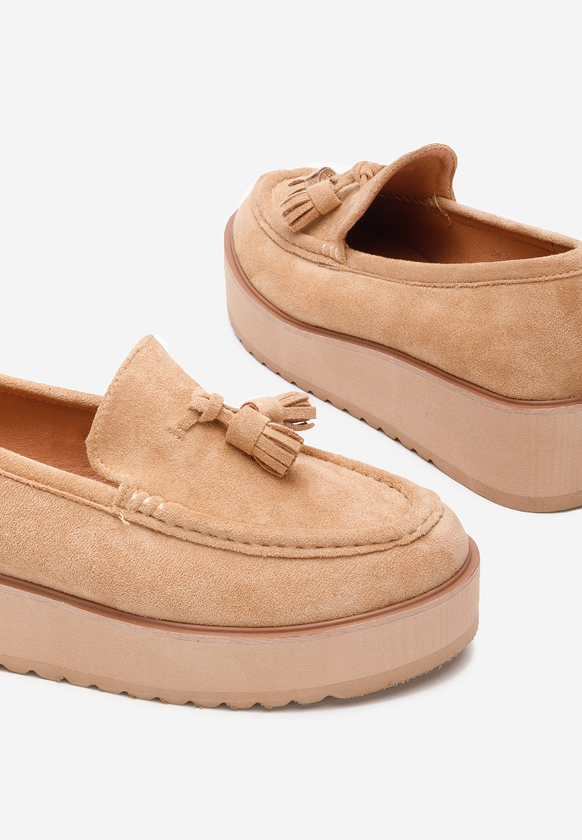 Leondra v7 khaki telitalpú platform mokaszín