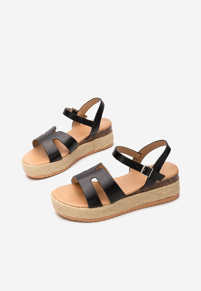 Rumia fekete espadrilles szandál