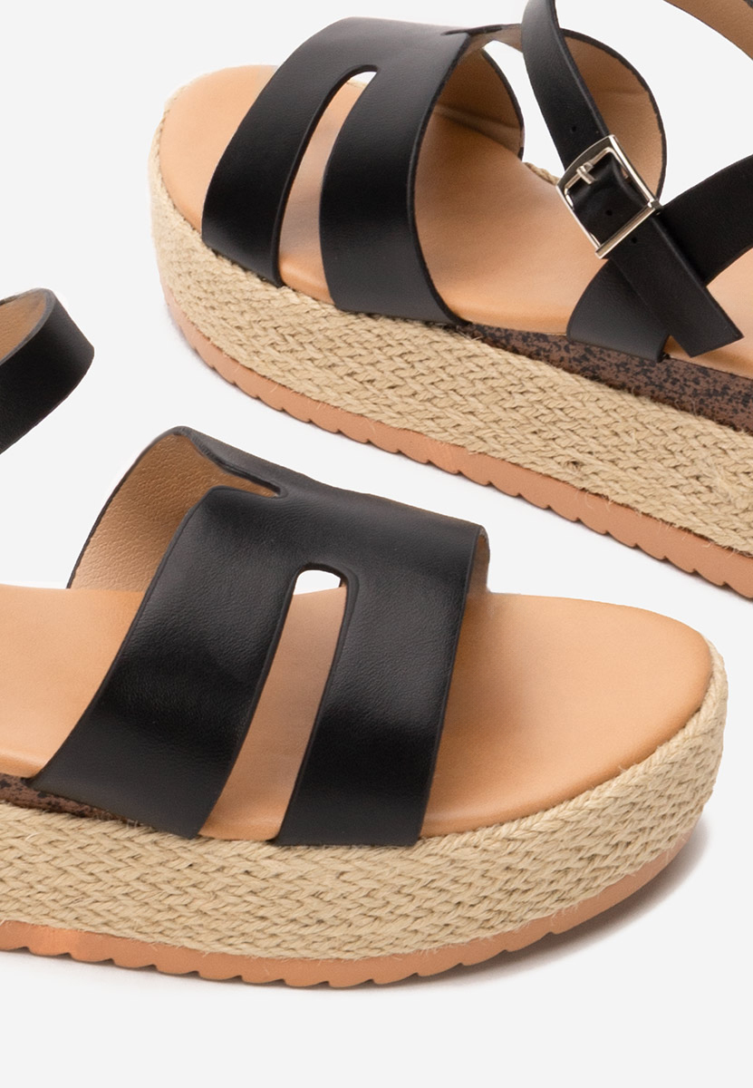 Rumia fekete espadrilles szandál