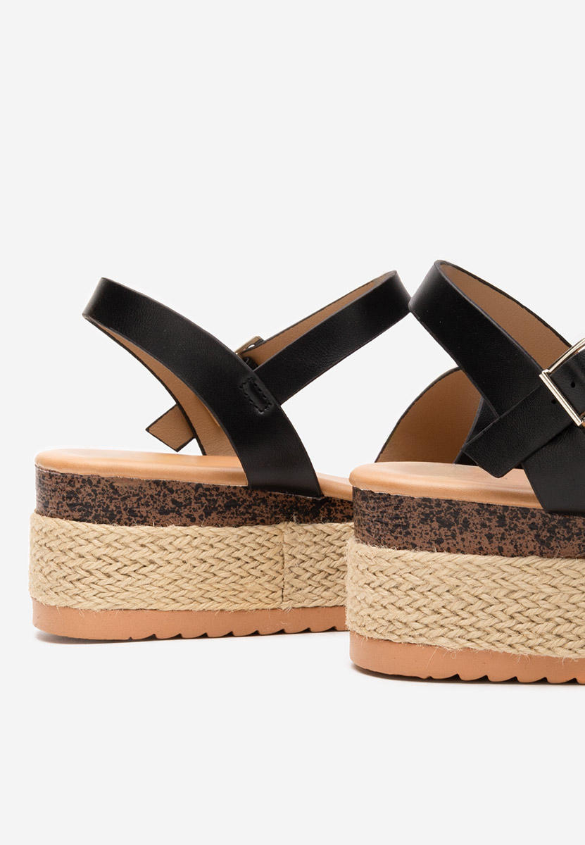 Rumia fekete espadrilles szandál