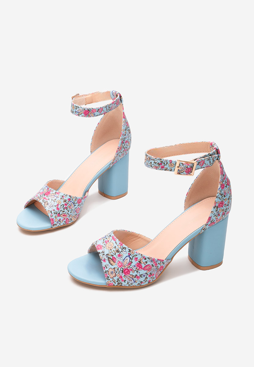 Moreira kék vastag sarkú szandál 