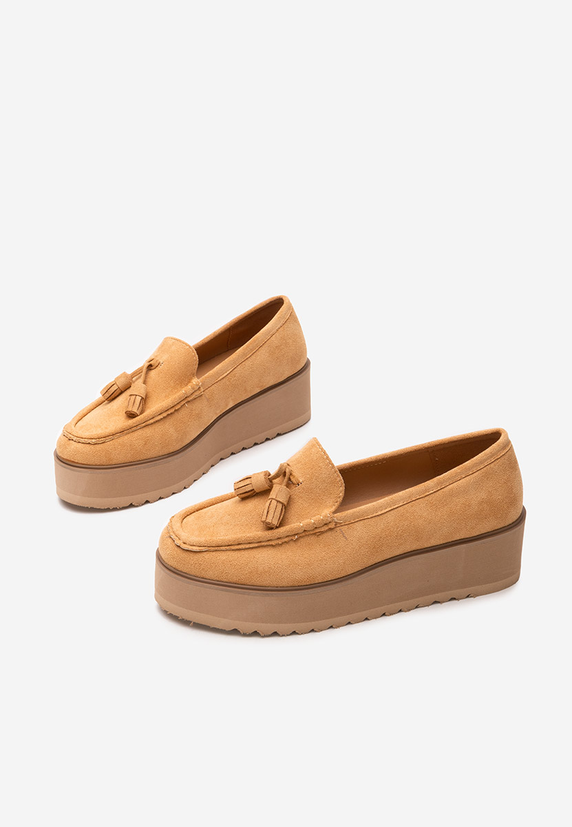 Leondra khaki telitalpú platform mokaszín