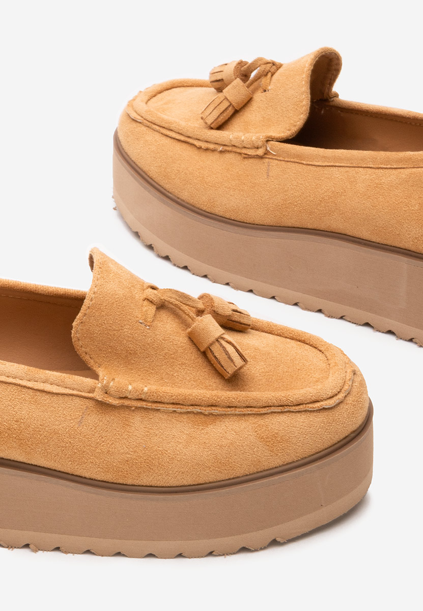 Leondra khaki telitalpú platform mokaszín