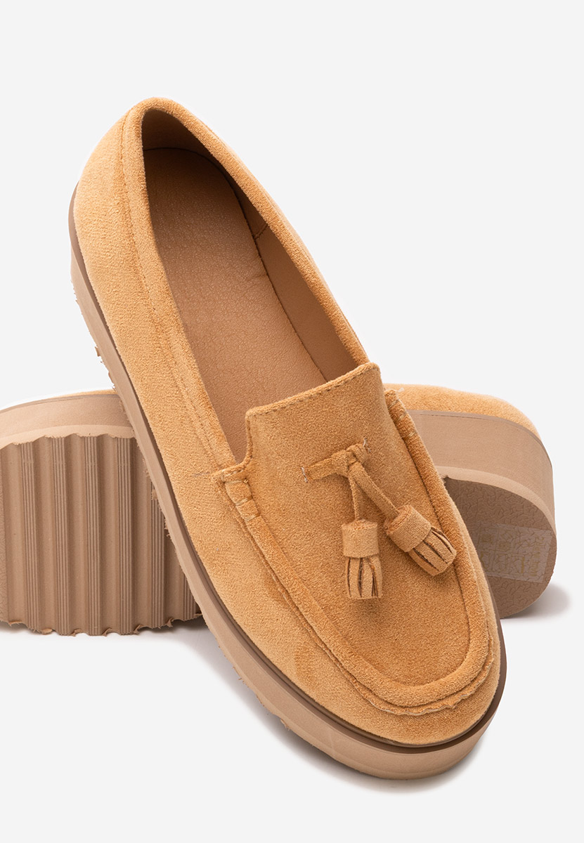 Leondra khaki telitalpú platform mokaszín