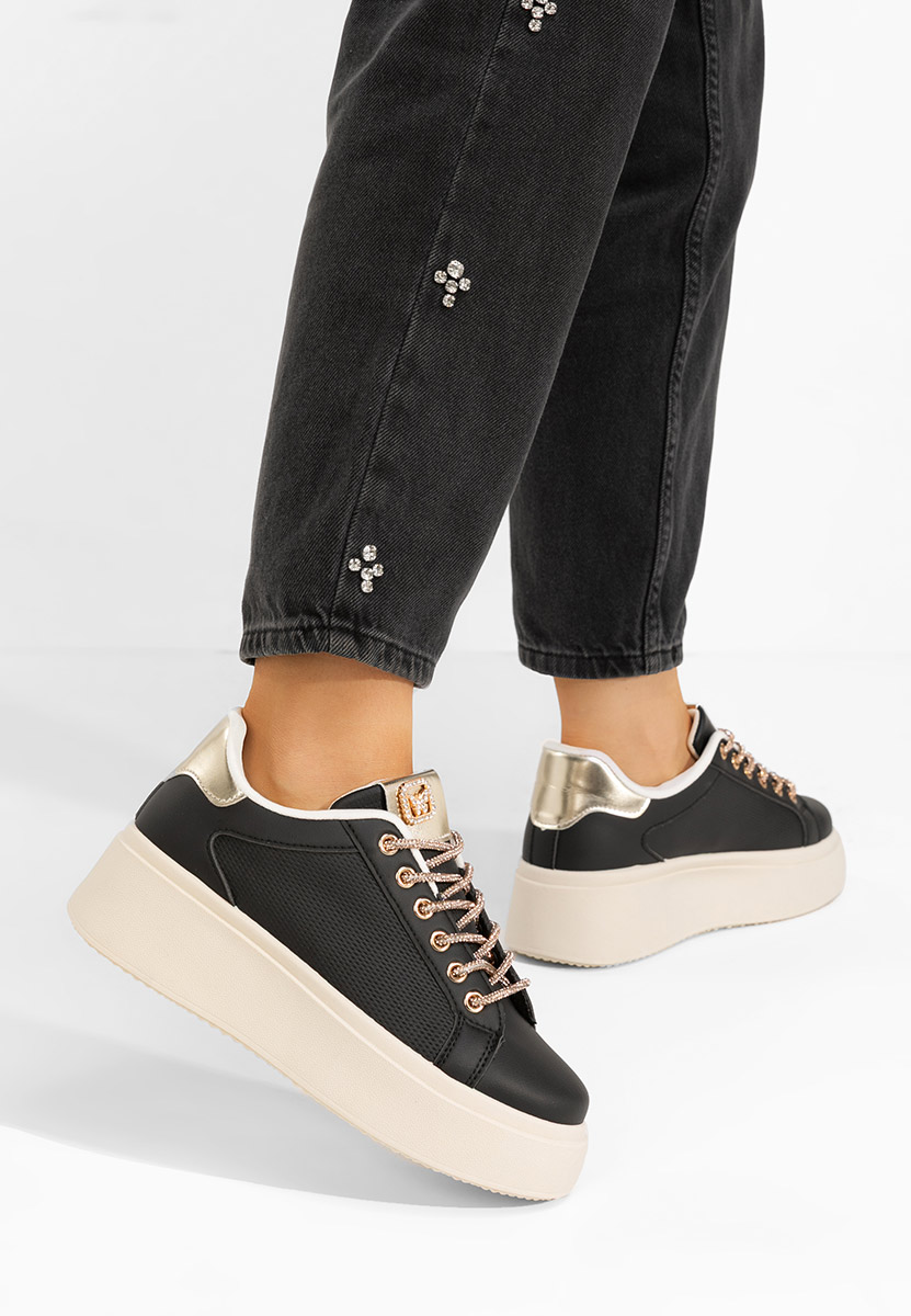 Shauna fekete telitalpú platform sneaker