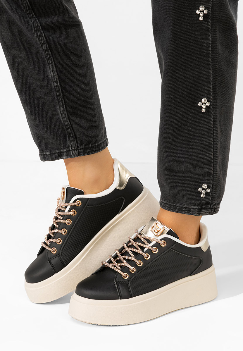 Shauna fekete telitalpú platform sneaker