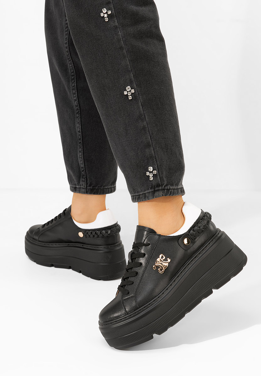 Blanch fekete telitalpú platform sneaker