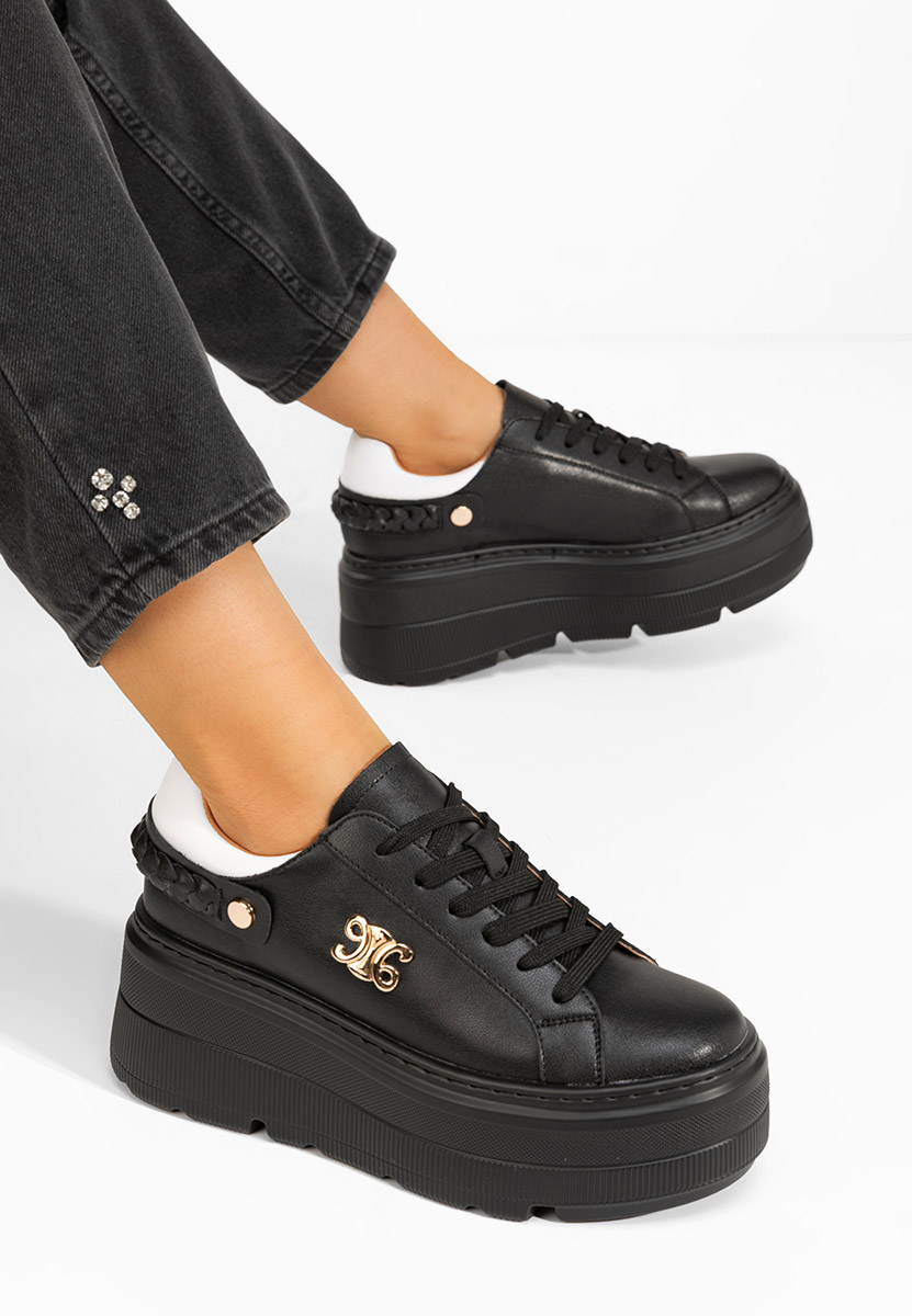 Blanch fekete telitalpú platform sneaker