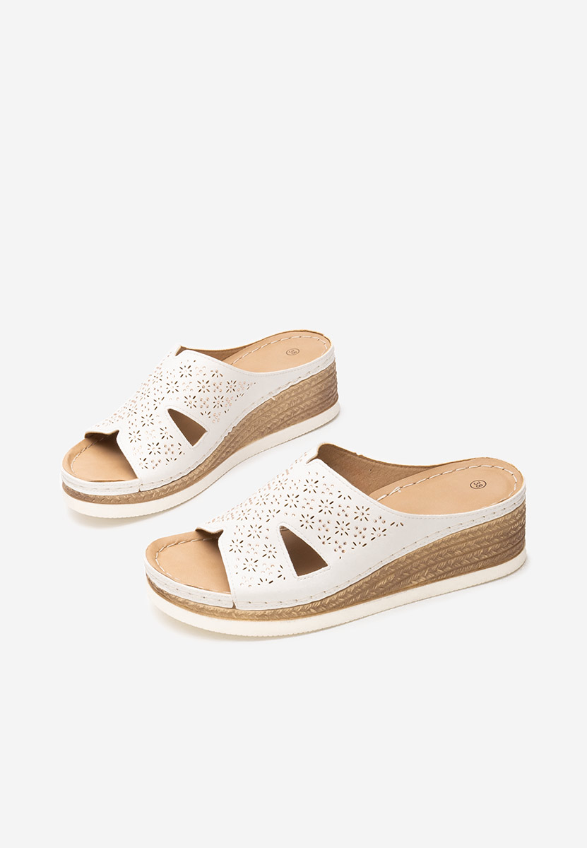 Larue fehér platform papucs