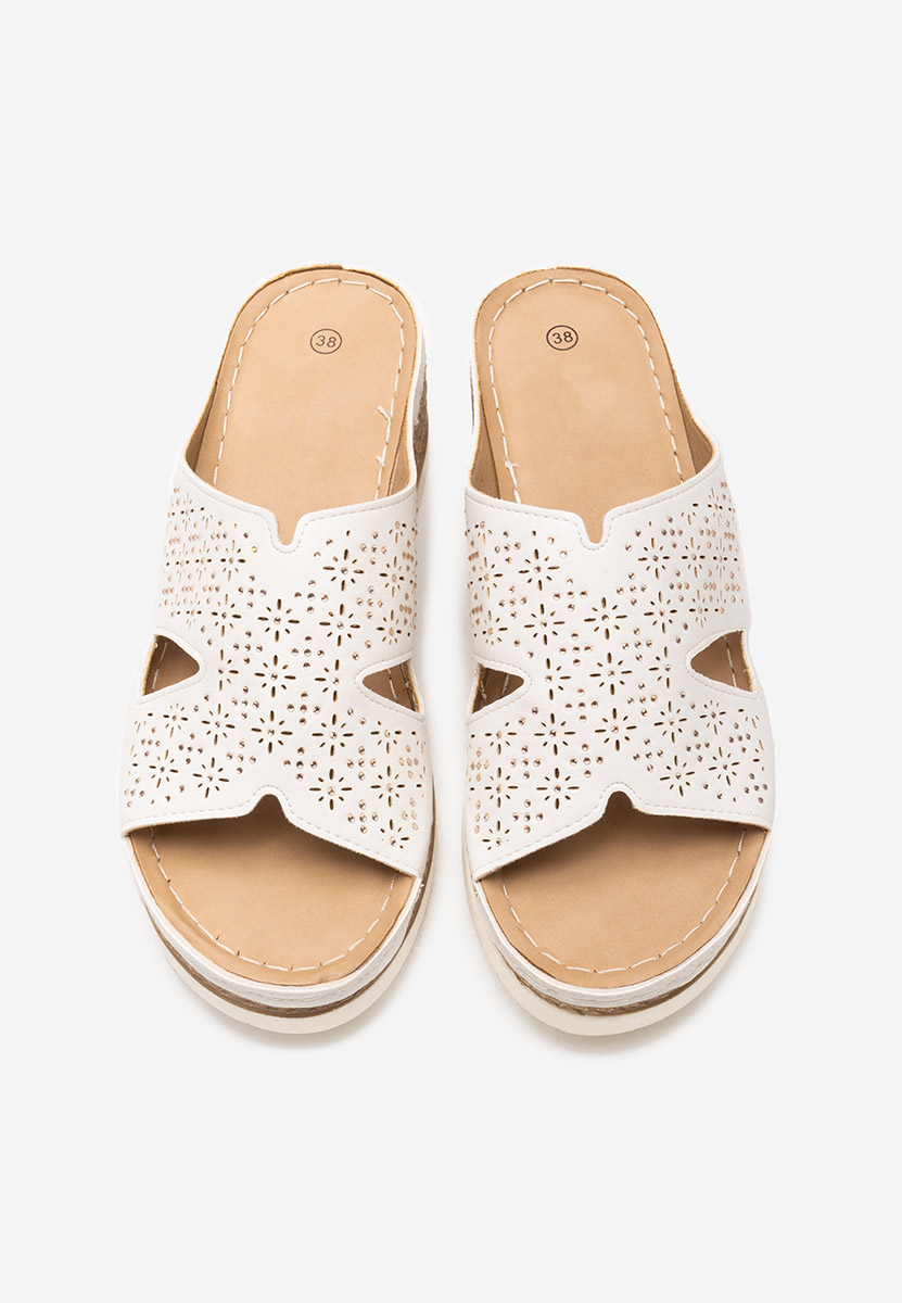 Larue fehér platform papucs