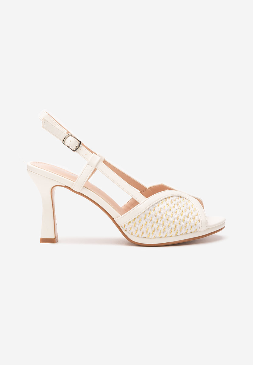 Wave fehér magassarkú szandál