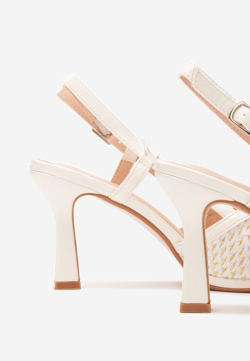 Wave fehér magassarkú szandál