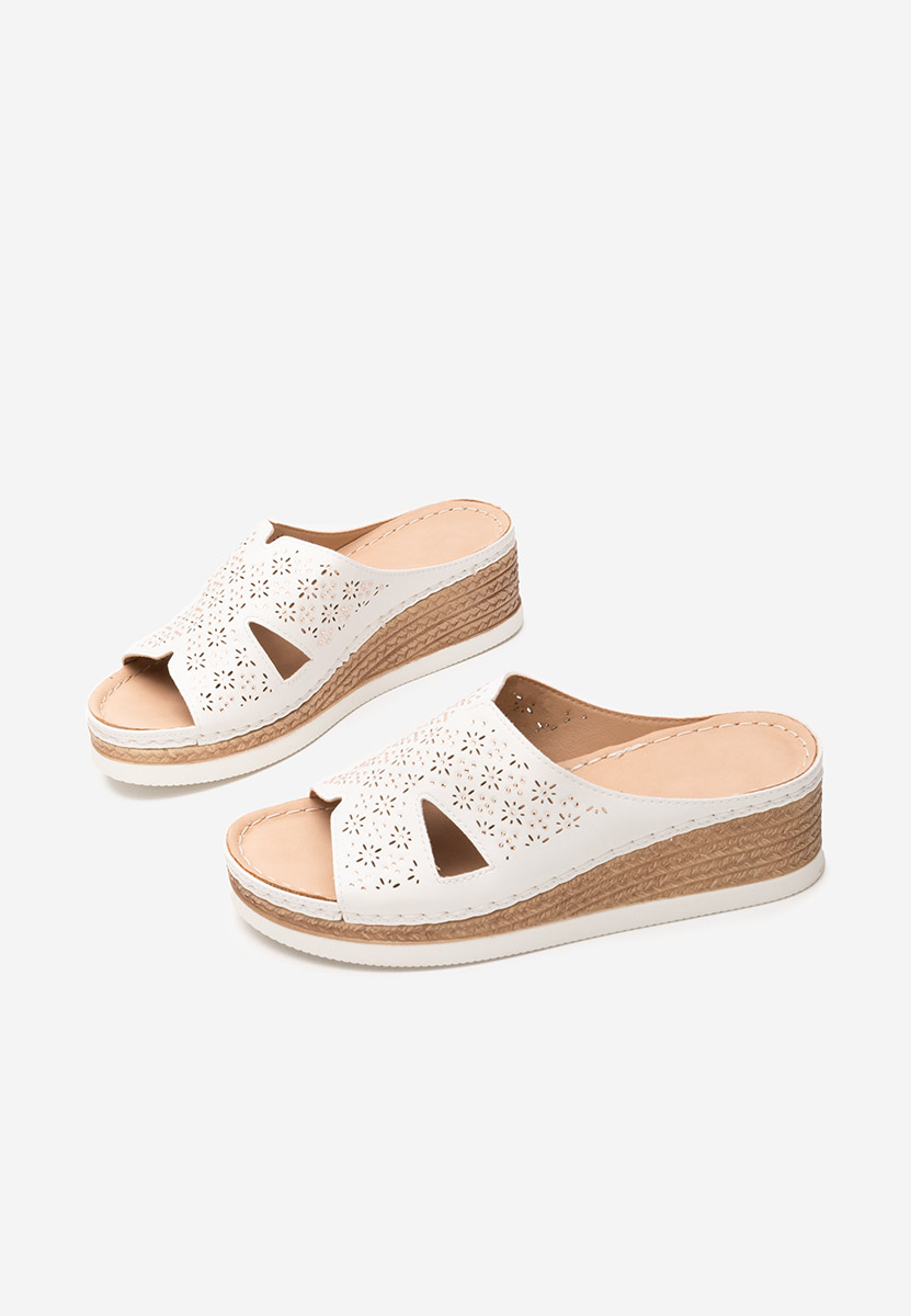 Soffia fehér telitalpú platform papucs