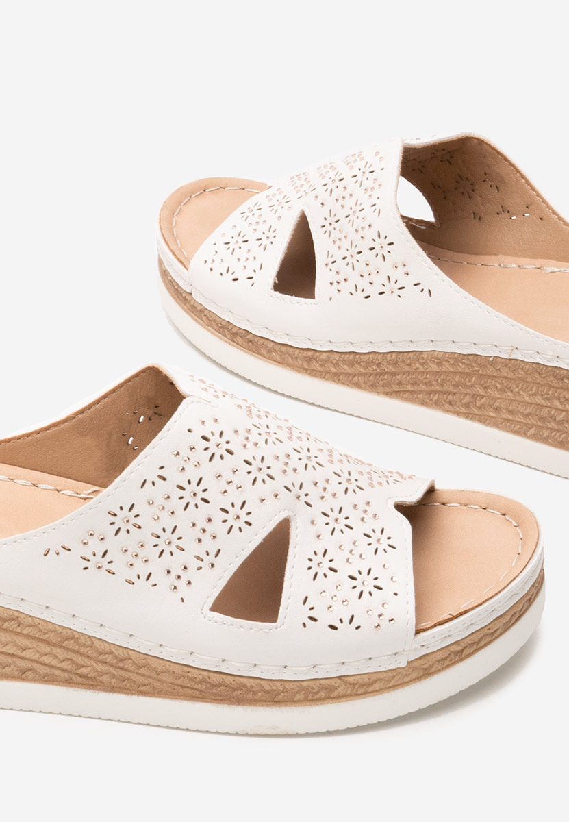 Soffia fehér telitalpú platform papucs