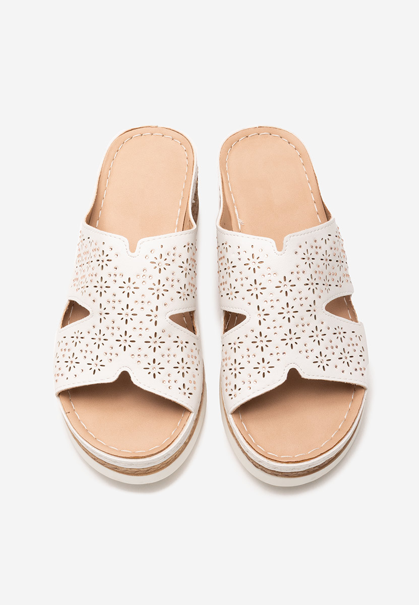 Soffia fehér telitalpú platform papucs