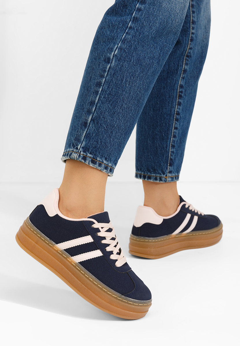Joela tengerészkék telitalpú platform sneaker