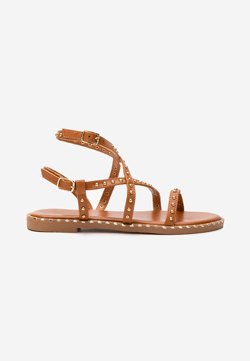 Jenai camel lapos talpú szandál
