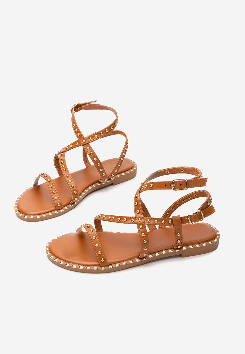 Jenai camel lapos talpú szandál
