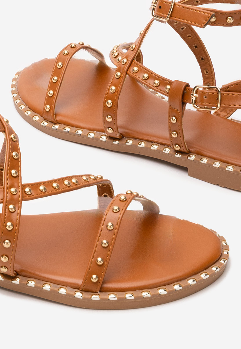Jenai camel lapos talpú szandál