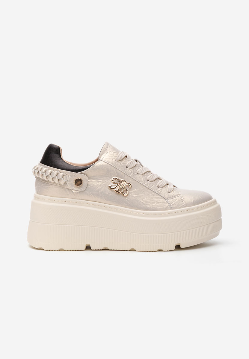 Blanch aranyszínü telitalpú platform sneaker