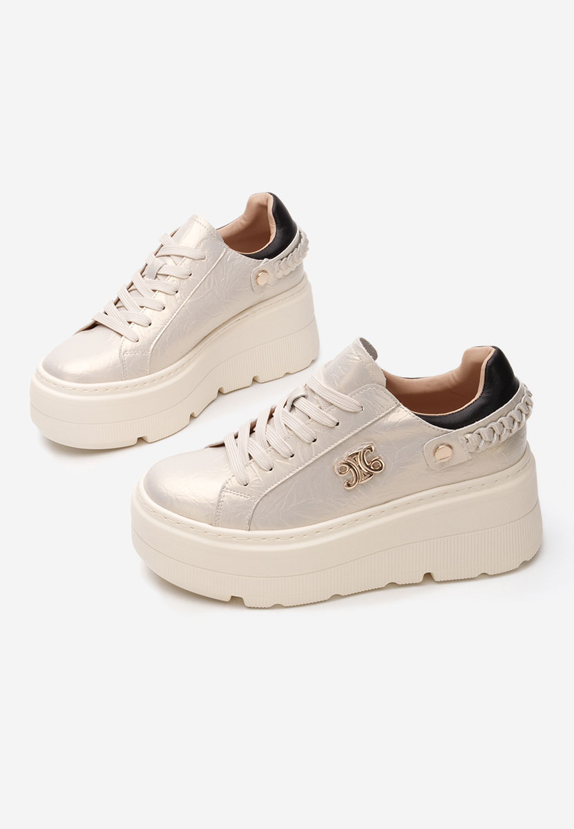 Blanch aranyszínü telitalpú platform sneaker