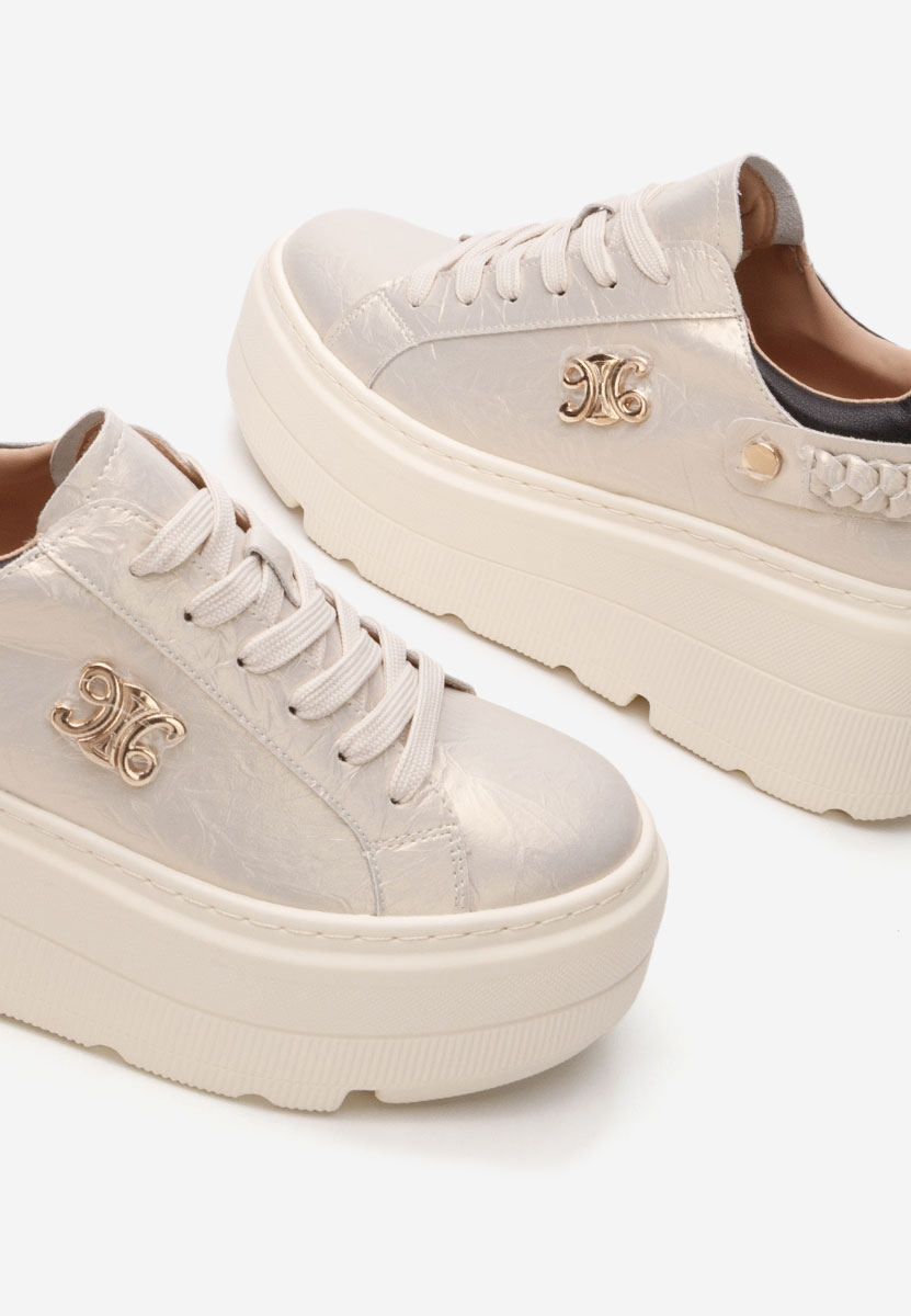 Blanch aranyszínü telitalpú platform sneaker