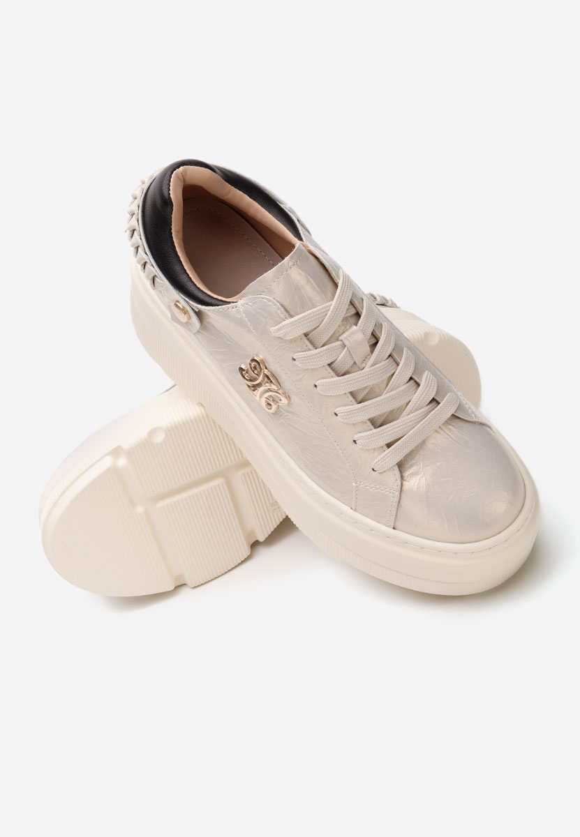 Blanch aranyszínü telitalpú platform sneaker