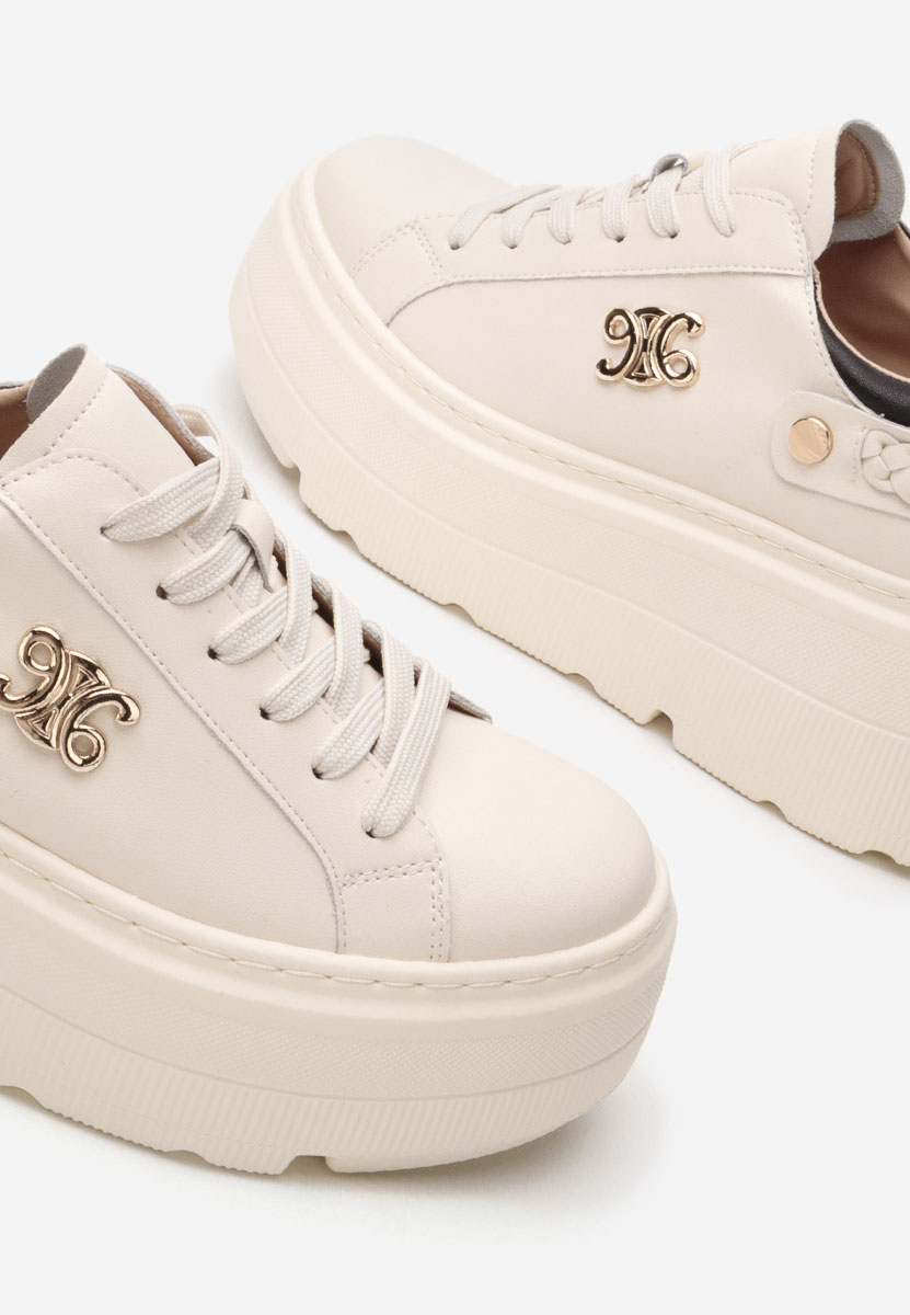 Blanch bézs telitalpú platform sneaker